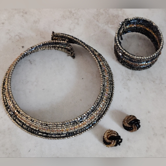 Cleopatra style glass seed beads jewelry set - Picture 11 of 15